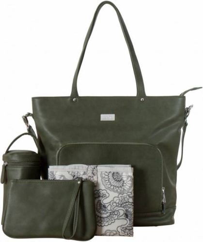 Isoki bolsa de guardería / bolsa de pañales Nappy Tote Khaki Army green